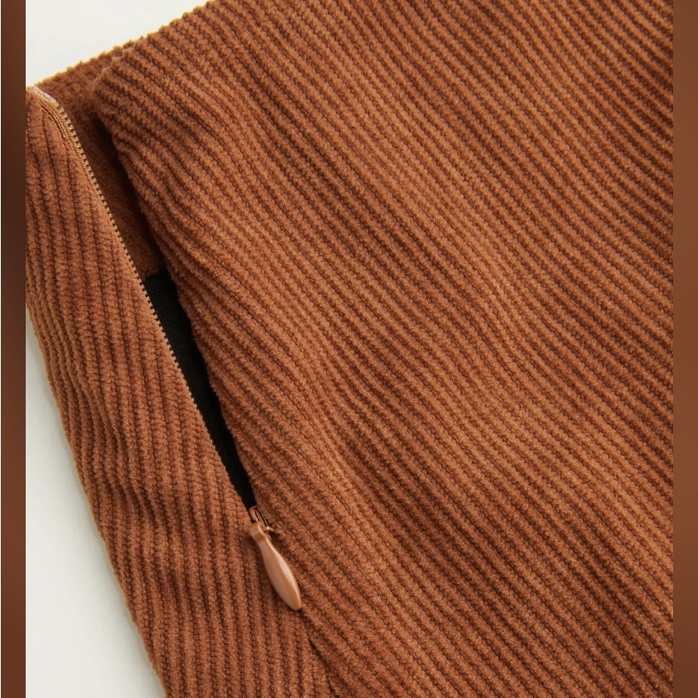 Cider CORDUROY MID RISE SOLID KNOTTED MINI SKIRT AB6-XS-19 - Picture 6 of 10